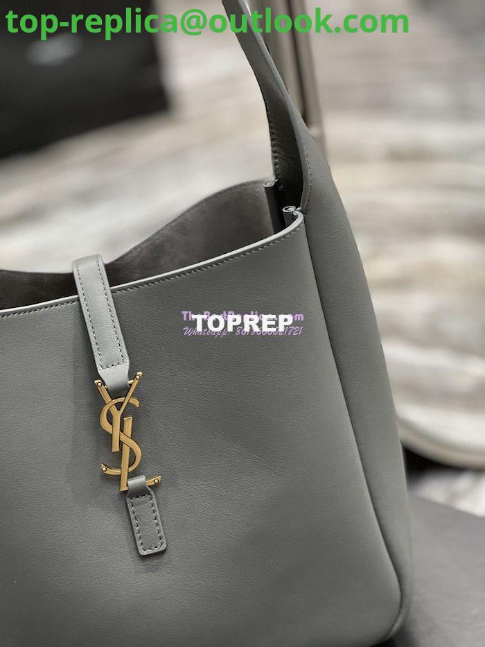 Replica YSL Saint Laurent Le 5 À 7 Soft Small Hobo Bag In Smooth Leather 713938 Storm 7 Replica YSL Saint Laurent Le 5 À 7 Soft Small Hobo Bag In Smooth Leather 713938 Storm 7