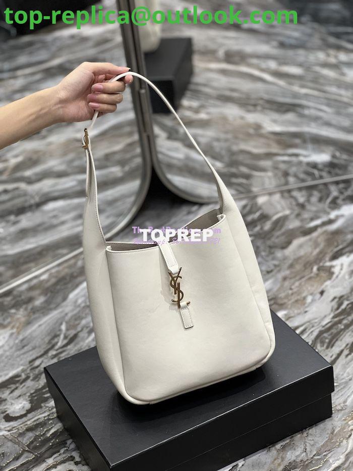 Replica YSL Saint Laurent Le 5 À 7 Soft Small Hobo Bag In Smooth Leather 713938 Blanc 2 Replica YSL Saint Laurent Le 5 À 7 Soft Small Hobo Bag In Smooth Leather 713938 Blanc 2