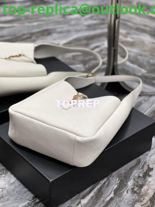 Replica YSL Saint Laurent Le 5 À 7 Soft Small Hobo Bag In Smooth Leather 713938 Blanc 11