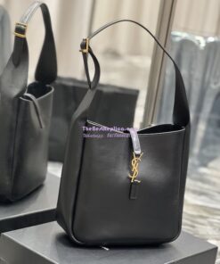 Replica YSL Saint Laurent Le 5 À 7 Soft Small Hobo Bag In Smooth Leather 713938 Black 2