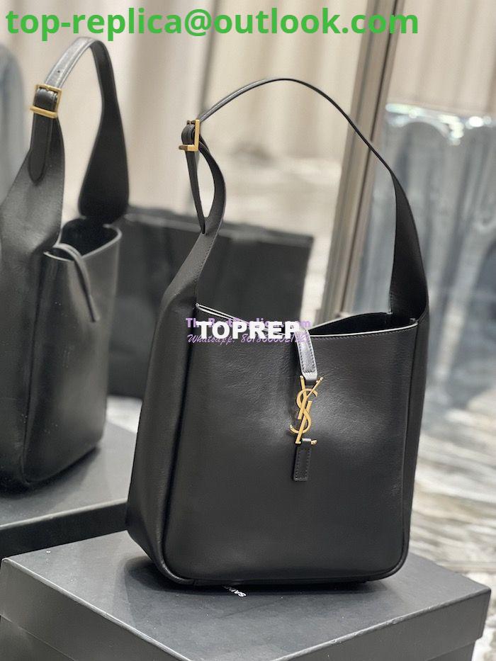 Replica YSL Saint Laurent Le 5 À 7 Soft Small Hobo Bag In Smooth Leather 713938 Black 2 Replica YSL Saint Laurent Le 5 À 7 Soft Small Hobo Bag In Smooth Leather 713938 Black 2