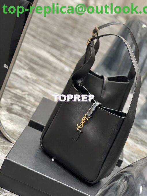 Replica YSL Saint Laurent Le 5 À 7 Soft Small Hobo Bag In Smooth Leather 713938 Black 4