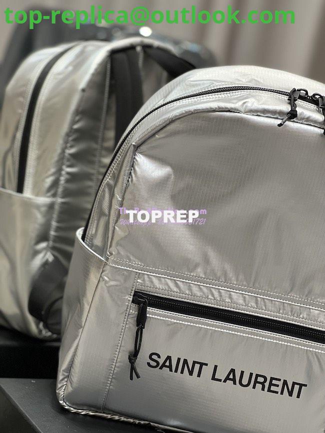 Replica YSL Saint Laurent Nuxx Backpack In Metallized Nylon 623698 Platinum 4 Replica YSL Saint Laurent Nuxx Backpack In Metallized Nylon 623698 Platinum 4