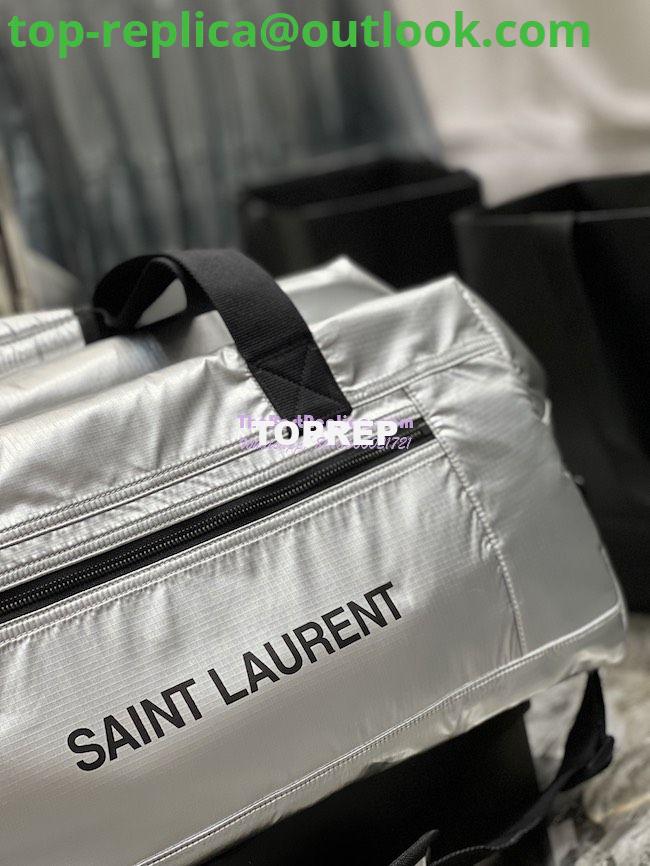Replica YSL Saint Laurent Nuxx Duffle In Metallized Nylon 581374 Platinum 4 Replica YSL Saint Laurent Nuxx Duffle In Metallized Nylon 581374 Platinum 4