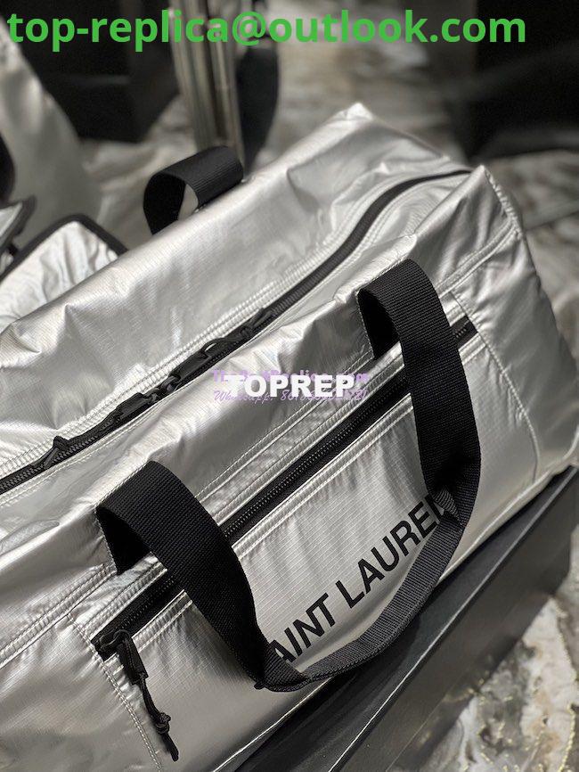 Replica YSL Saint Laurent Nuxx Duffle In Metallized Nylon 581374 Platinum 5 Replica YSL Saint Laurent Nuxx Duffle In Metallized Nylon 581374 Platinum 5