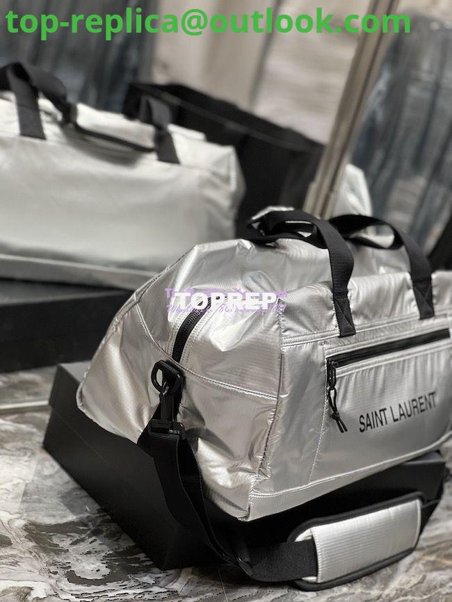 Replica YSL Saint Laurent Nuxx Duffle In Metallized Nylon 581374 Platinum 7 Replica YSL Saint Laurent Nuxx Duffle In Metallized Nylon 581374 Platinum 7