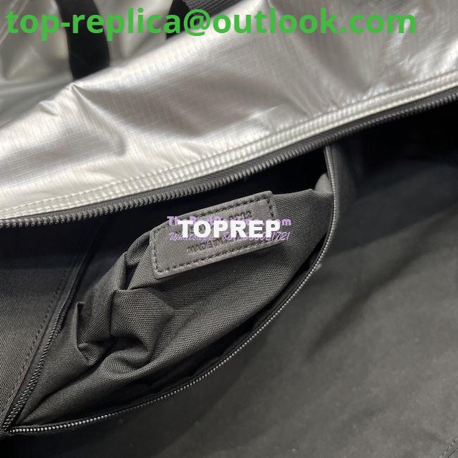 Replica YSL Saint Laurent Nuxx Duffle In Metallized Nylon 581374 Platinum 9 Replica YSL Saint Laurent Nuxx Duffle In Metallized Nylon 581374 Platinum 9