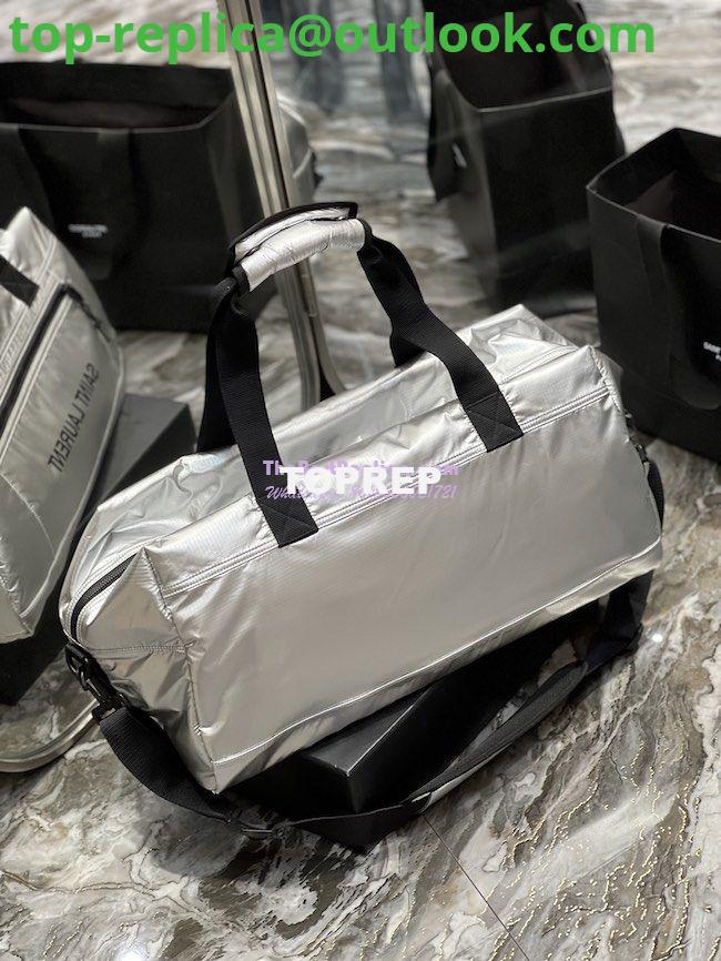 Replica YSL Saint Laurent Nuxx Duffle In Metallized Nylon 581374 Platinum 11 Replica YSL Saint Laurent Nuxx Duffle In Metallized Nylon 581374 Platinum 11