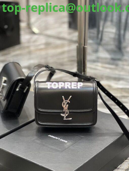 Replica YSL Saint Laurent Solferino Soft Satchel In Box Leather 635025 Black Silver Hardware 2