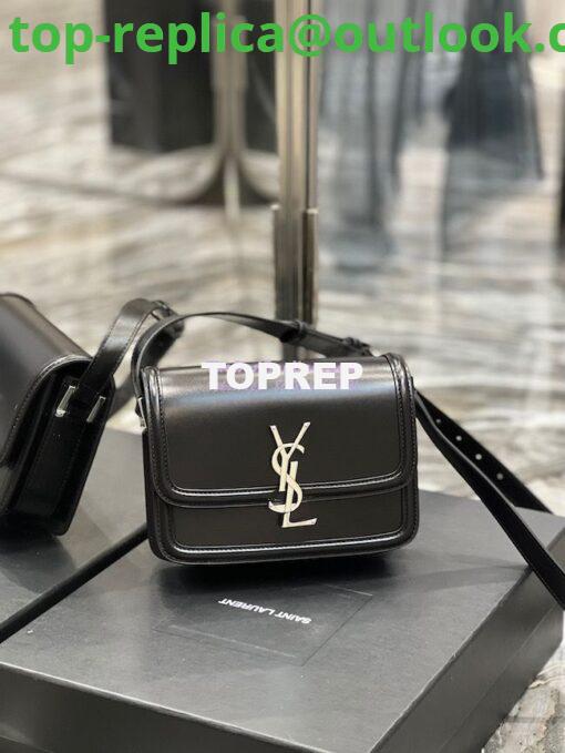 Replica YSL Saint Laurent Solferino Soft Satchel In Box Leather 635025 Black Silver Hardware 3