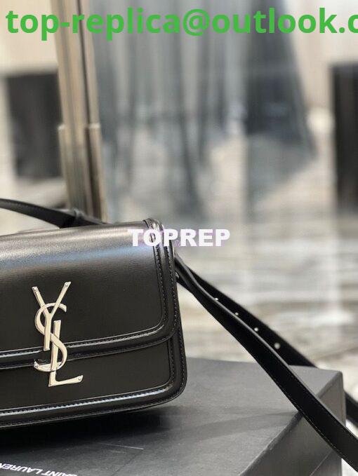 Replica YSL Saint Laurent Solferino Soft Satchel In Box Leather 635025 Black Silver Hardware 4