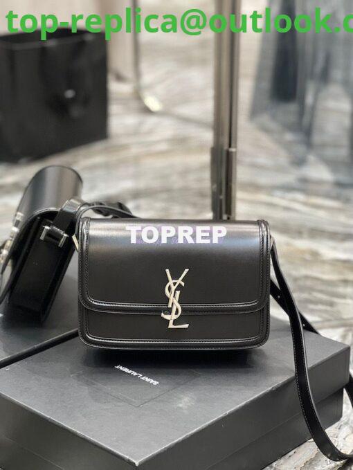 Replica YSL Saint Laurent Solferino Soft Satchel In Box Leather 635025 Black Silver Hardware 12