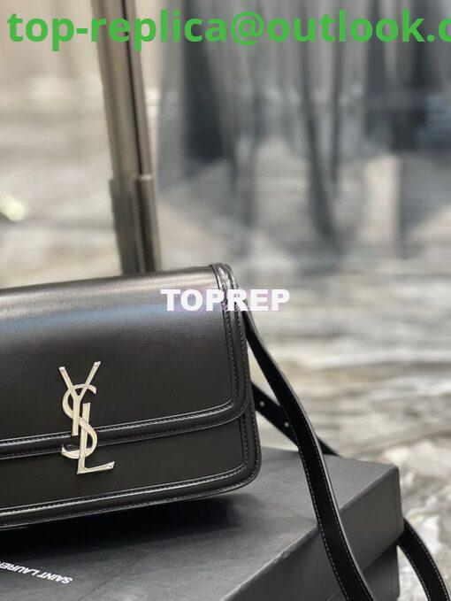 Replica YSL Saint Laurent Solferino Soft Satchel In Box Leather 635025 Black Silver Hardware 14