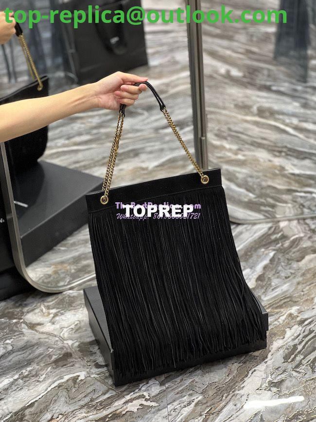 Replica YSL Saint Laurent Grace Large Hobo Bag In Suede 6337521 Black Replica YSL Saint Laurent Grace Large Hobo Bag In Suede 6337521 Black