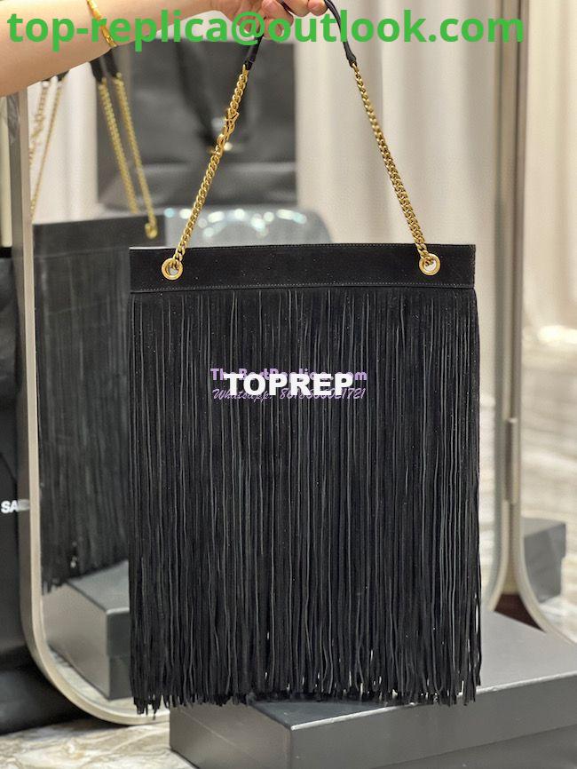 Replica YSL Saint Laurent Grace Large Hobo Bag In Suede 6337521 Black 2 Replica YSL Saint Laurent Grace Large Hobo Bag In Suede 6337521 Black 2