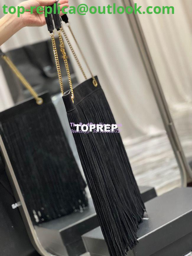 Replica YSL Saint Laurent Grace Large Hobo Bag In Suede 6337521 Black 3 Replica YSL Saint Laurent Grace Large Hobo Bag In Suede 6337521 Black 3
