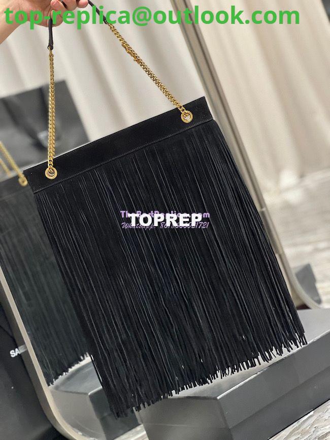 Replica YSL Saint Laurent Grace Large Hobo Bag In Suede 6337521 Black 4 Replica YSL Saint Laurent Grace Large Hobo Bag In Suede 6337521 Black 4