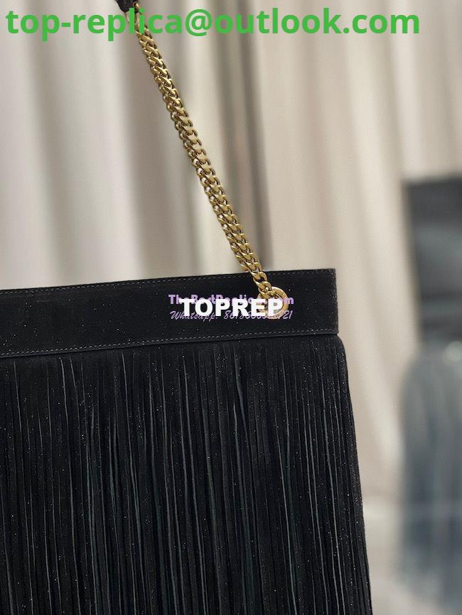 Replica YSL Saint Laurent Grace Large Hobo Bag In Suede 6337521 Black 9 Replica YSL Saint Laurent Grace Large Hobo Bag In Suede 6337521 Black 9