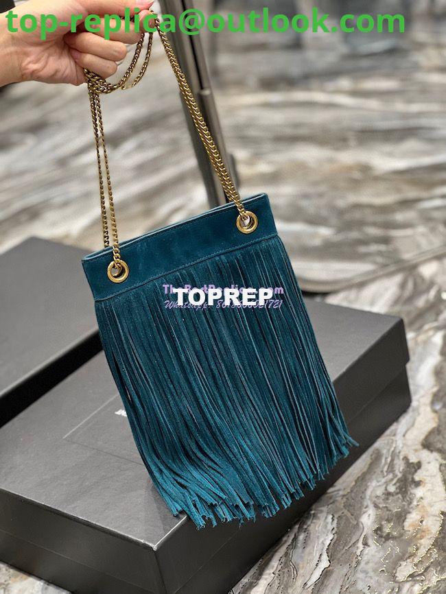 Replica YSL Saint Laurent Grace Small Chain Bag In Suede 6337530 Sea Turquoise 4 Replica YSL Saint Laurent Grace Small Chain Bag In Suede 6337530 Sea Turquoise 4