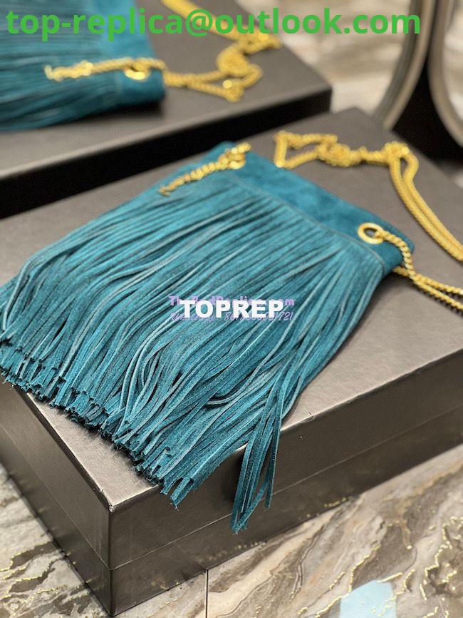 Replica YSL Saint Laurent Grace Small Chain Bag In Suede 6337530 Sea Turquoise 8 Replica YSL Saint Laurent Grace Small Chain Bag In Suede 6337530 Sea Turquoise 8