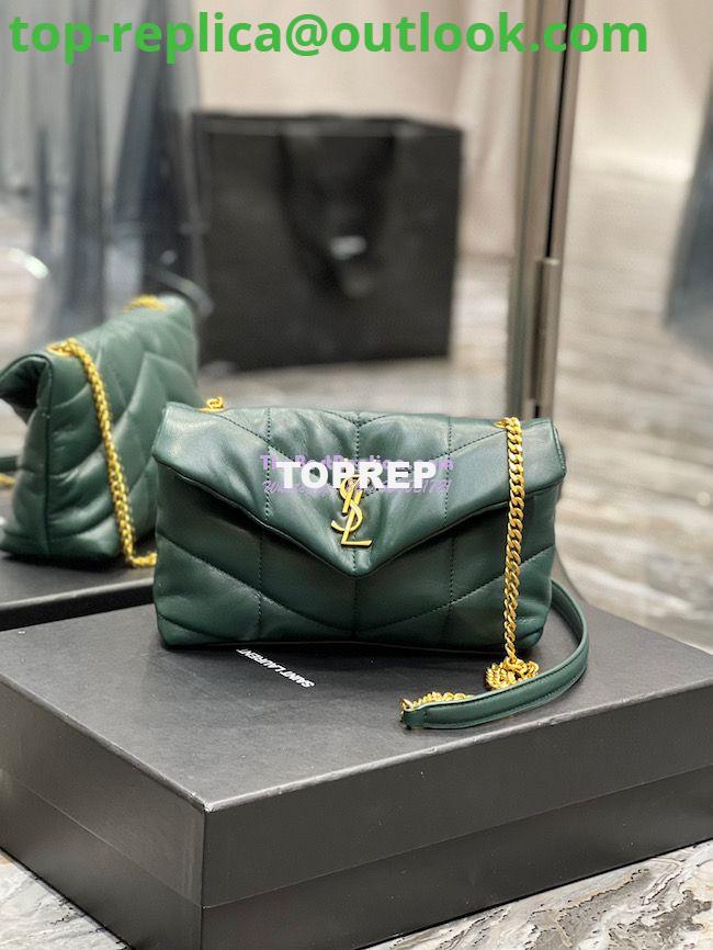 Replica YSL Saint Laurent Mini Loulou Puffer Toy Bag In Quilted Lambskin Dark Green Replica YSL Saint Laurent Mini Loulou Puffer Toy Bag In Quilted Lambskin Dark Green
