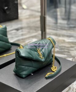 Replica YSL Saint Laurent Mini Loulou Puffer Toy Bag In Quilted Lambskin Dark Green 2