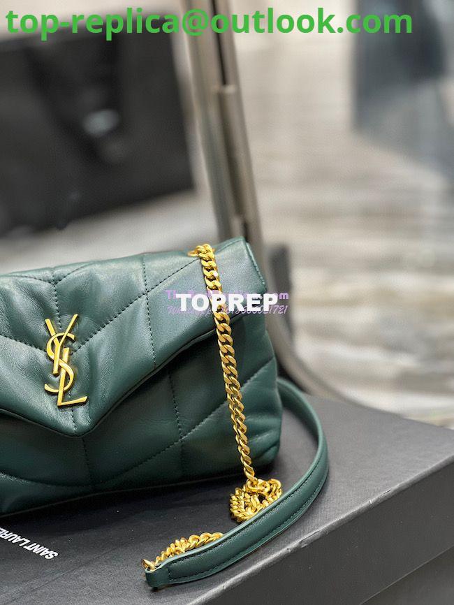Replica YSL Saint Laurent Mini Loulou Puffer Toy Bag In Quilted Lambskin Dark Green 3 Replica YSL Saint Laurent Mini Loulou Puffer Toy Bag In Quilted Lambskin Dark Green 3