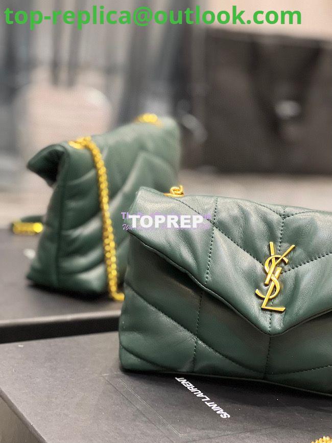 Replica YSL Saint Laurent Mini Loulou Puffer Toy Bag In Quilted Lambskin Dark Green 4 Replica YSL Saint Laurent Mini Loulou Puffer Toy Bag In Quilted Lambskin Dark Green 4