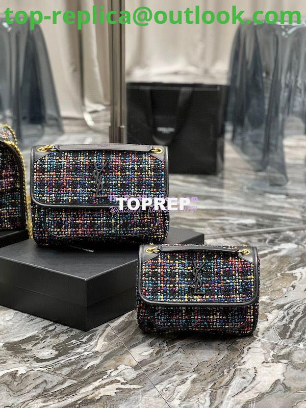 Replica YSL Saint Laurent Niki Multicolour Tweed Small Medium Shoulder Bag 633158 Replica YSL Saint Laurent Niki Multicolour Tweed Small Medium Shoulder Bag 633158