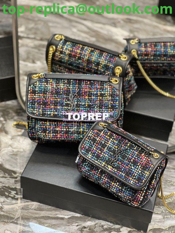 Replica YSL Saint Laurent Niki Multicolour Tweed Small Medium Shoulder Bag 633158 2 Replica YSL Saint Laurent Niki Multicolour Tweed Small Medium Shoulder Bag 633158 2