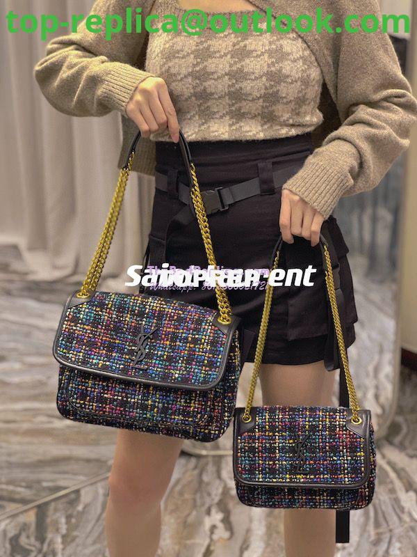 Replica YSL Saint Laurent Niki Multicolour Tweed Small Medium Shoulder Bag 633158 3 Replica YSL Saint Laurent Niki Multicolour Tweed Small Medium Shoulder Bag 633158 3
