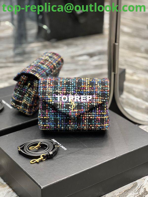 Replica YSL Saint Laurent LouLou Toy Multicolour Tweed Shoulder Bag 678401 Replica YSL Saint Laurent LouLou Toy Multicolour Tweed Shoulder Bag 678401