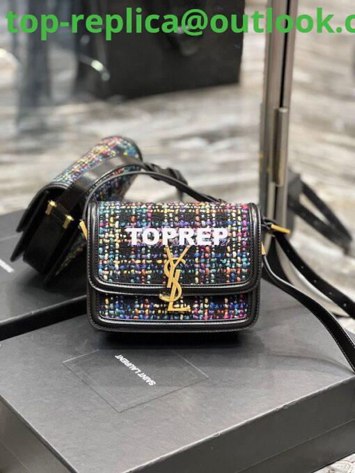 Replica YSL Saint Laurent Solferino Soft Satchel In Multicolour Tweed 635025 2