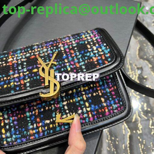 Replica YSL Saint Laurent Solferino Soft Satchel In Multicolour Tweed 635025 9