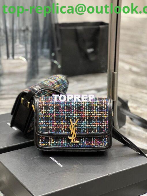 Replica YSL Saint Laurent Solferino Soft Satchel In Multicolour Tweed 635025 12