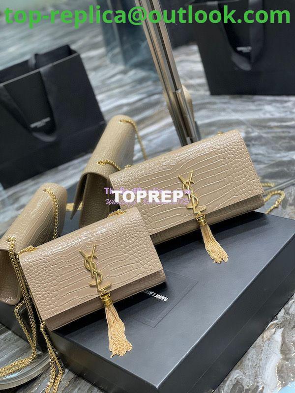 Replica YSL Classic Medium Kate Monogram Saint Laurent Tassel Satchel In Beige Crocodile Embossed Shiny Leather 354119 Replica YSL Classic Medium Kate Monogram Saint Laurent Tassel Satchel In Beige Crocodile Embossed Shiny Leather 354119