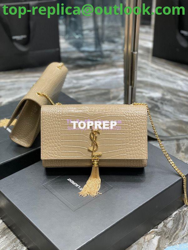 Replica YSL Classic Medium Kate Monogram Saint Laurent Tassel Satchel In Beige Crocodile Embossed Shiny Leather 354119 2 Replica YSL Classic Medium Kate Monogram Saint Laurent Tassel Satchel In Beige Crocodile Embossed Shiny Leather 354119 2