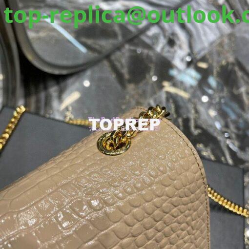 Replica YSL Classic Medium Kate Monogram Saint Laurent Tassel Satchel In Beige Crocodile Embossed Shiny Leather 354119 5