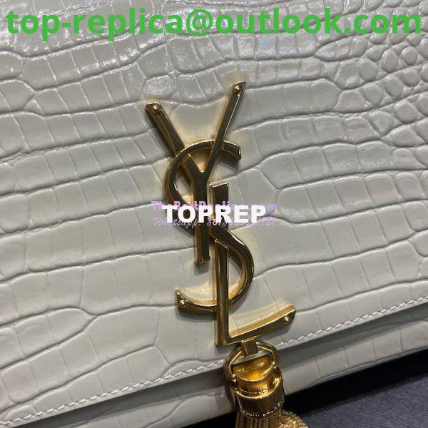 Replica YSL Classic Medium Kate Monogram Saint Laurent Tassel Satchel In Blanc Crocodile Embossed Shiny Leather 354119 5 Replica YSL Classic Medium Kate Monogram Saint Laurent Tassel Satchel In Blanc Crocodile Embossed Shiny Leather 354119 5