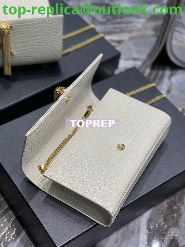 Replica YSL Classic Medium Kate Monogram Saint Laurent Tassel Satchel In Blanc Crocodile Embossed Shiny Leather 354119 7 Replica YSL Classic Medium Kate Monogram Saint Laurent Tassel Satchel In Blanc Crocodile Embossed Shiny Leather 354119 7