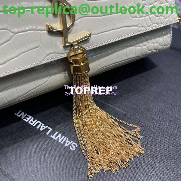 Replica YSL Classic Medium Kate Monogram Saint Laurent Tassel Satchel In Blanc Crocodile Embossed Shiny Leather 354119 11 Replica YSL Classic Medium Kate Monogram Saint Laurent Tassel Satchel In Blanc Crocodile Embossed Shiny Leather 354119 11