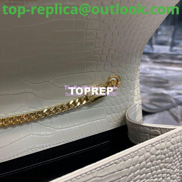 Replica YSL Classic Medium Kate Monogram Saint Laurent Tassel Satchel In Blanc Crocodile Embossed Shiny Leather 354119 12 Replica YSL Classic Medium Kate Monogram Saint Laurent Tassel Satchel In Blanc Crocodile Embossed Shiny Leather 354119 12