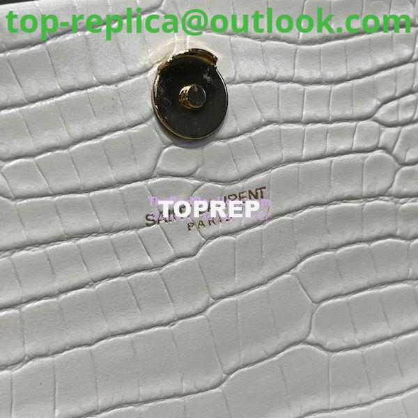 Replica YSL Classic Medium Kate Monogram Saint Laurent Tassel Satchel In Blanc Crocodile Embossed Shiny Leather 354119 13 Replica YSL Classic Medium Kate Monogram Saint Laurent Tassel Satchel In Blanc Crocodile Embossed Shiny Leather 354119 13