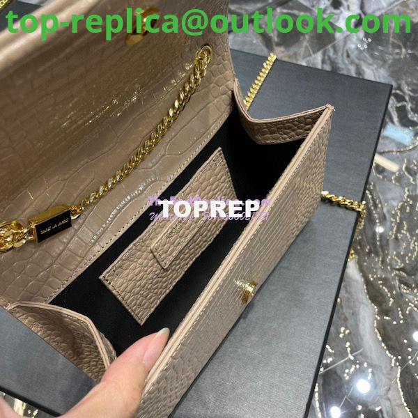 Replica YSL Saint Laurent Kate Chain Wallet With Tassel In Crocodile-embossed Shiny Leather 452159 Beige 7 Replica YSL Saint Laurent Kate Chain Wallet With Tassel In Crocodile-embossed Shiny Leather 452159 Beige 7