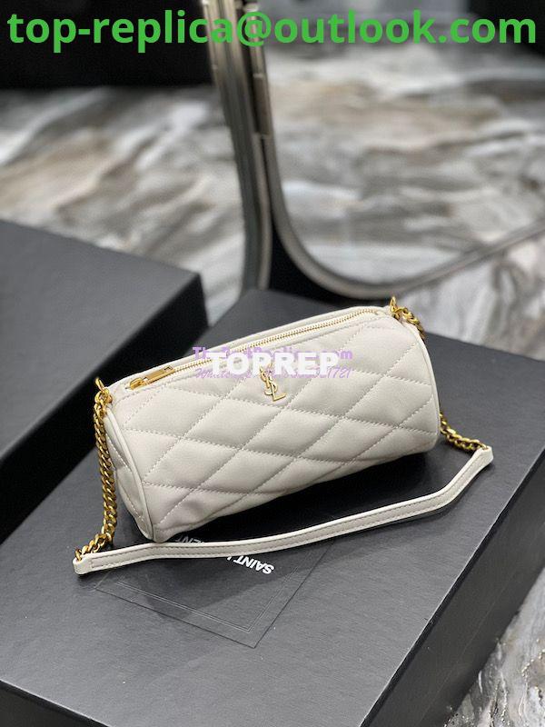 Replica YSL Saint Laurent Sade Mini Tube Bag In Quilted Lambskin 699703 White Replica YSL Saint Laurent Sade Mini Tube Bag In Quilted Lambskin 699703 White