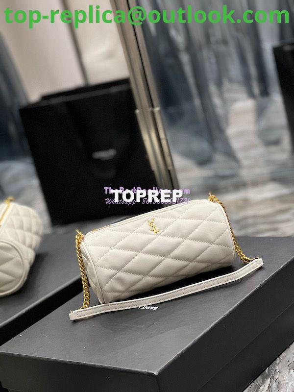 Replica YSL Saint Laurent Sade Mini Tube Bag In Quilted Lambskin 699703 White 2 Replica YSL Saint Laurent Sade Mini Tube Bag In Quilted Lambskin 699703 White 2