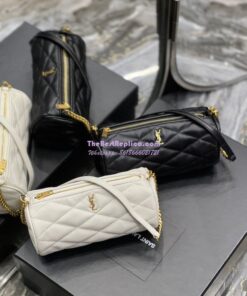 Replica YSL Saint Laurent Sade Mini Tube Bag In Quilted Lambskin 699703 Black