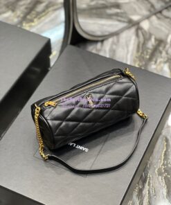 Replica YSL Saint Laurent Sade Mini Tube Bag In Quilted Lambskin 699703 Black 2