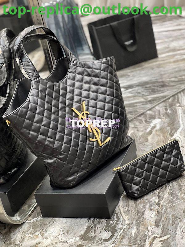 Replica YSL Saint Laurent ICARE Maxi Shopping Bag In Quilted Lambskin 698651 Black 2 Replica YSL Saint Laurent ICARE Maxi Shopping Bag In Quilted Lambskin 698651 Black 2