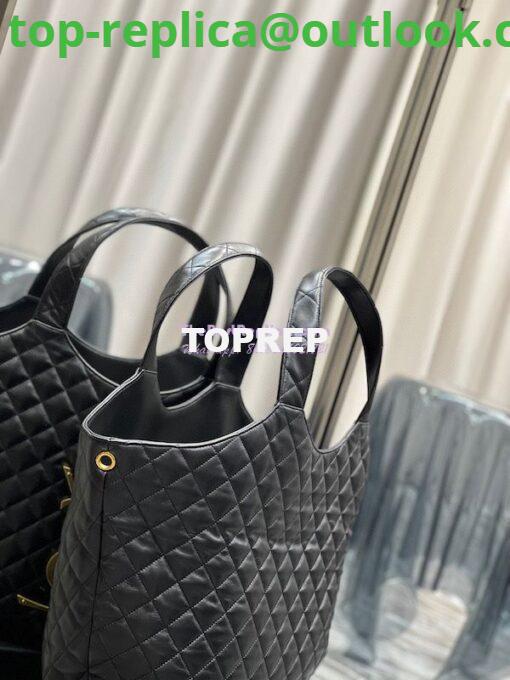 Replica YSL Saint Laurent ICARE Maxi Shopping Bag In Quilted Lambskin 698651 Black 6